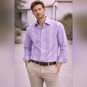 Ted Baker Men's Purple Striped Shirt